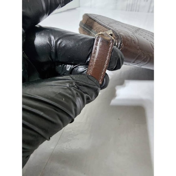 Authentic Gucci Signature Continental Zip Around Leather Wallet Chocolate Brown - Picture 7 of 13